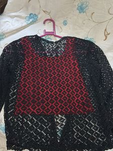 Black Crochet Shrug