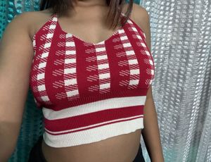 Red &amp; White Halter Top