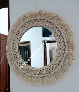 16 Inches Macrame Mirror White🤍