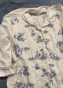 Floral Embroidered Button Down shirt
