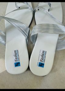 new beautiful silver flats