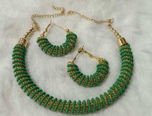 Green & Gold Jewelry Set