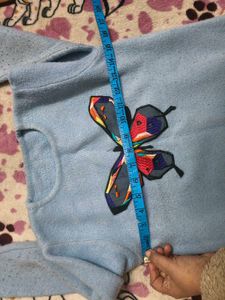 Butterfly Blue Sweater for 6-8 years girl