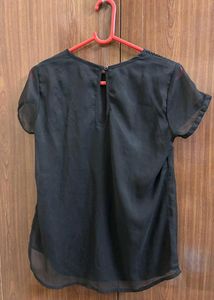 Trendy Black Sheer Top 🖤