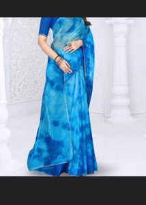 Blue Farewell Tie-Dye Saree