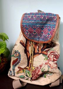 Boho Floral Tapestry Backpack