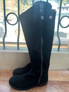 Branded Long Black Boots