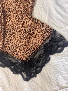 Vintage Leopard Print Lingerie Dress