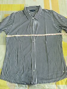Black &amp; White Striped Button Down