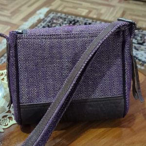 Purple Leather And Hemp Sling