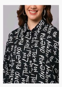 Single piece Black Graphic Print Shirt