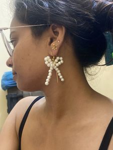 Pearl Bow Earrings
