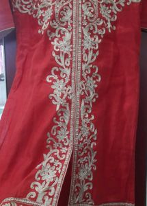 Red Embroidered Kurti