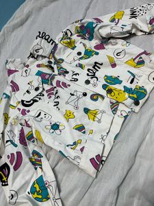 Funky Cartoon Print Jacket