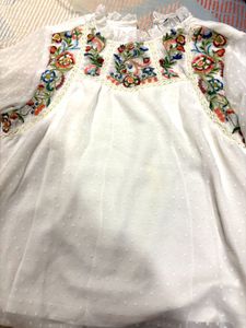 White Embroidered Blouse