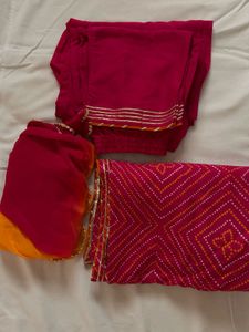 Pure Cotton Bandhani Print - 3 Piece Suit Set