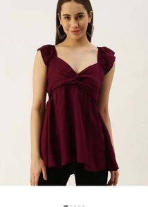 Burgundy Knot Top