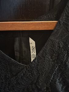Black Netted Flared Dress From Soie
