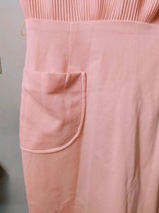 Vintage Pleated Peach Dress