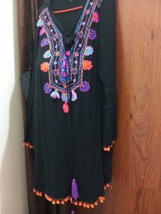 Boho Embroidered Tunic Dress