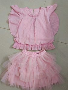 Beautiful Pink Top Skirt Set