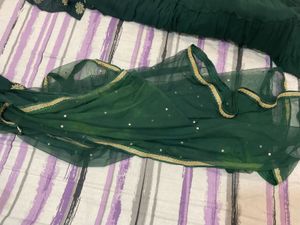 Green Embroidered Skirt Blouse Duptta