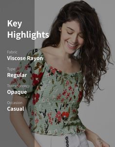Floral Print Smocked Tops