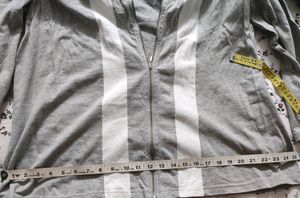 *Flat 50 Off* Grey White Shrug/light Cotton Jacket
