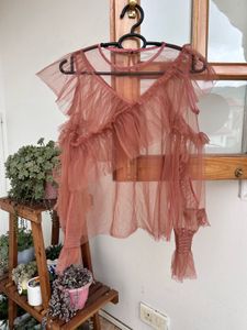 Ruffled Tulle Top