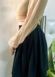 Beige Black Dress