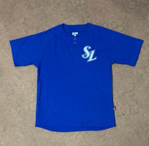 Blue Button-Up Baseball T-Shirt