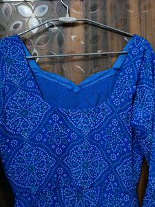 Blue Printed Ethnic Dress