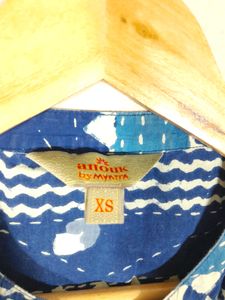 Blue Printed Stright Fit Kurta  (Women&#39;s)