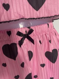 Cute Heart Print Pajama Set