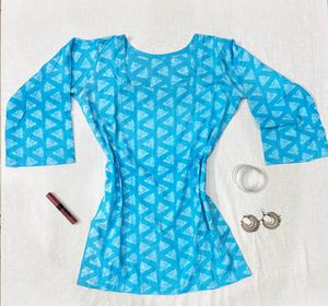Boho Blue Short Pinteresty Kurti