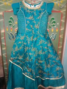 Elegant Teal Floral Dress