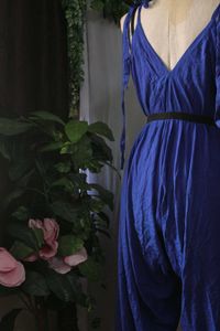 Blue V-Neck Jumpsuit