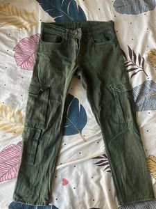 Green Cargo Denim Jeans