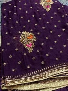 Purple Wedding Wear Suit Material