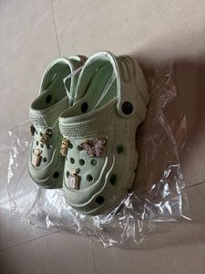 Last Offer girl Cute Green women Clogs with Charms
