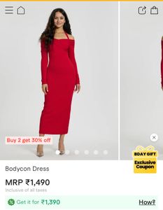 SAVANA BRAND NEW Red Off-Shoulder Dress