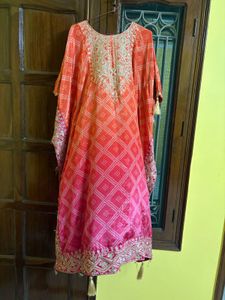 Orange Embroidered Kaftan