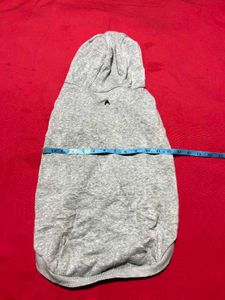 Grey Hooded Winter Sweatshirt for Small to Medium