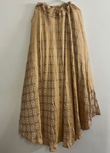 Gold  Skirt And Black Embellished Velvet Top