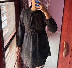 Black Mock Neck Dress