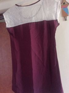 Burgundy &amp; Lace Sleeveless Top