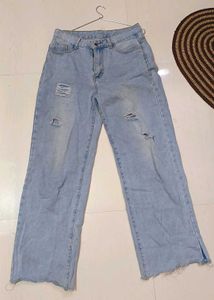 Ripped Wide Leg Jeans