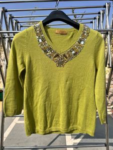 Embellished Green Sweater