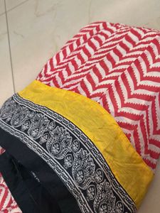 Red &amp; White Printed Kurta