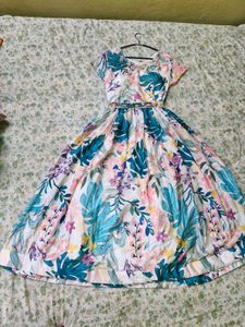 Floral Print Ethnic style Gown Party